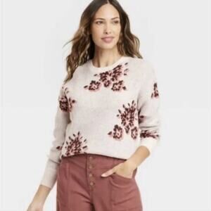 Knox Rose Sweater Womens Plus 2X Cream Crew Neck Pullover Casual Preppy